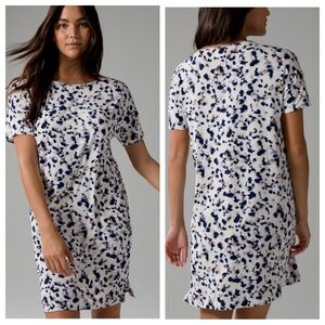 Soma COOL NIGHTS Modern Nightshirt Size Medium, Blue White Tan